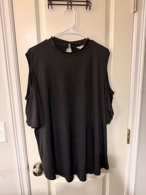 Cato Black Cold-Shoulder Tank Top